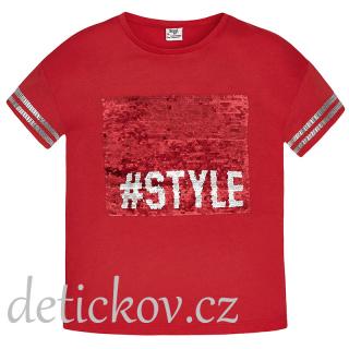 Mayoral girl tričko s flitry ,,Style,, červené