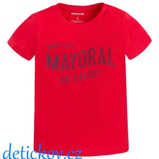 Mayoral mini boy basic tričko s krátkým rukávem červené cherry b. 64