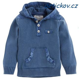 Mayoral mini boy modrý bavlněný svetr s kapucí