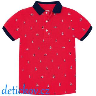 Mayoral mini boy piké polo ,,Loďky,, červené