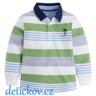 Mayoral mini boy polo zelené pruhy ,,Palma,,