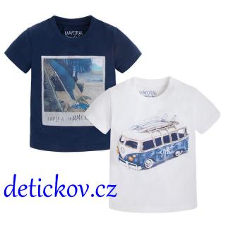 Mayoral mini boy set 2 ks tričko ,, BUS- SKATE ,, modro-bílý