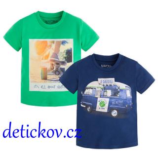 Mayoral mini boy set 2 ks tričko ,, BUS- SKATE ,, modro-zelený