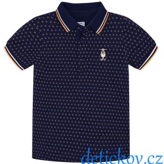 Mayoral mini boy vzorované polo modré ,, Skútr,,