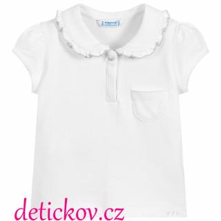 Mayoral mini girl basic piké tričko polo bílé