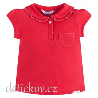 Mayoral mini girl basic piké tričko polo červené