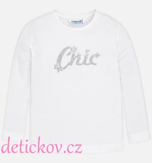 Mayoral mini girl bavlněné triko ,,Chic,, bílé b.85