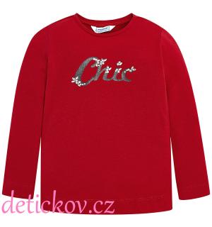 Mayoral mini girl bavlněné triko ,,Chic,, červené