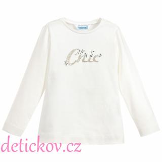 Mayoral mini girl bavlněné triko ,,Chic,, natur b.77