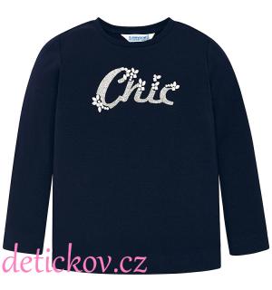 Mayoral mini girl bavlněné triko ,,Chic,, tmavě modré