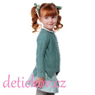 Mayoral mini girl dívčí svetřík s asymetrickým lemem zelený