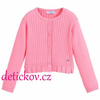 Mayoral mini girl lehoučký bavlněný svetřík - cardigan růžový