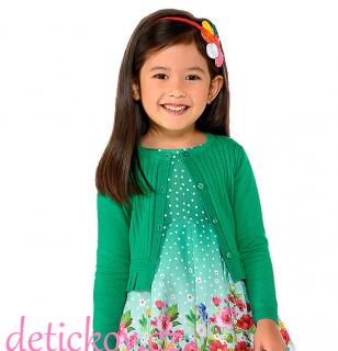 Mayoral mini girl lehoučký bavlněný svetřík - cardigan zelený