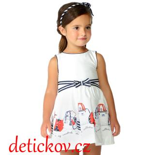 Mayoral mini girl letní šaty ,,Kabelky,, modro-bílé