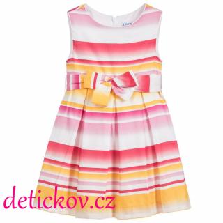 Mayoral mini girl letní šaty ,,proužky, žluto-růžové