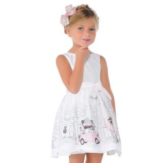 Mayoral mini girl letní šaty ,,STREET,, růžovo-bílé