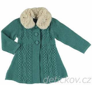 Mayoral mini girl pletený kabát zelenkavý