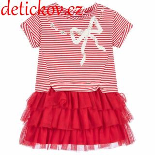 Mayoral mini girl pohodlné šaty s tylovou sukýnkou červené