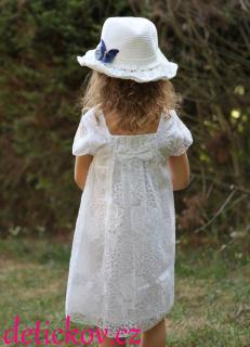 Mayoral mini girl šatičky z vyšívaného mušelínu bílé