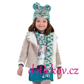 Mayoral mini girl semišová zimní bunda s kožichem