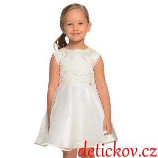 Mayoral mini girl slavnostní šatičky bílé s lurexem