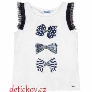 Mayoral mini girl top ,,Mašličky,, modro-bílý