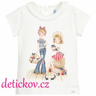 Mayoral mini girl tričko ,, Holky,, přírodní b. 69