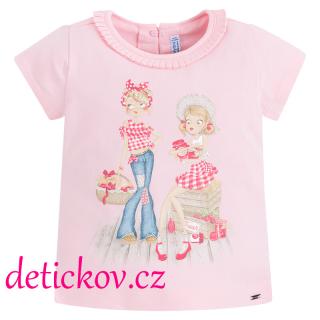 Mayoral mini girl tričko ,, Holky,, růžové b. 70