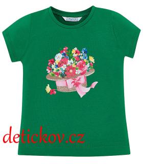 Mayoral mini girl tričko ,,Klobouk,, zelené b. 060