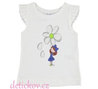 Mayoral mini girl tričko ,, Kopretina ,, bílé b. 49