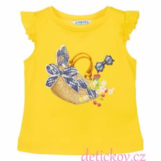 Mayoral mini girl tričko ,, Košík ,, žluté b. 48