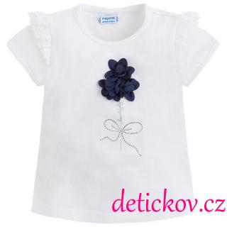 Mayoral mini girl tričko ,,,Růže,, modro-bílé b. 53