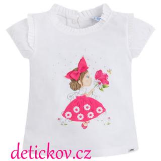 Mayoral mini girl tričko s růžovou mašličkou a sukýnkou