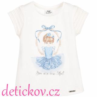 Mayoral mini girl tričko s tylovou sukýnkou světle modrou ,Baletka,