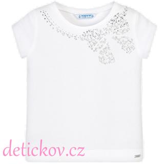 Mayoral mini girl tričko se štrasovou mašličkou bílé b.85
