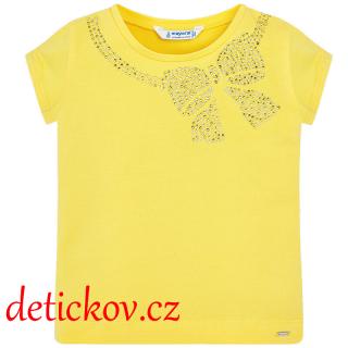 Mayoral mini girl tričko se štrasovou mašličkou žluté b.84