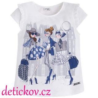 Mayoral mini girl tričko ,,Shopping,, modrý potisk