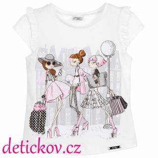 Mayoral mini girl tričko ,,Shopping,, růžový potisk