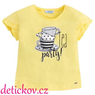 Mayoral mini girl tričko ,, Tea party ,, žluté