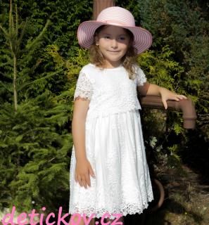 Mayoral mini girl vanilkové šaty z krajky
