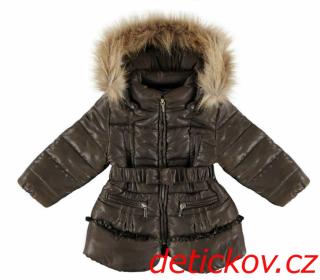Mayoral mini girl zimní kabát s páskem hnědý