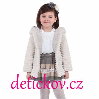 Mayoral mini girl zimní kabátek - kožíšek béžový