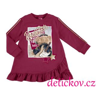 Mayoral mini girl zimní úpletové šaty ,, Rock,, malinové