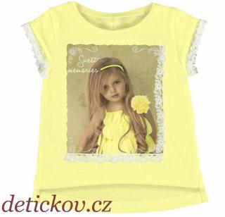 Mayoral mini tričko ,, Holčička s růží,, žluté