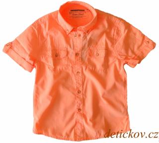 neonově oranžová košile Mayoral s krátkým rukávem