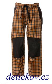 outdoorové kalhoty O ´style oranžová kostička