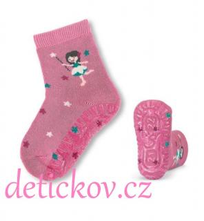 Sterntaler termo ponožky s protiskluzovou podrážkou ,,Kouzelnice,, růžové