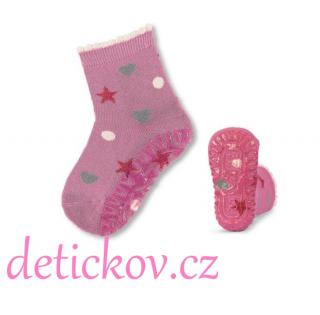 Sterntaler termo ponožky s protiskluzovou podrážkou růžové