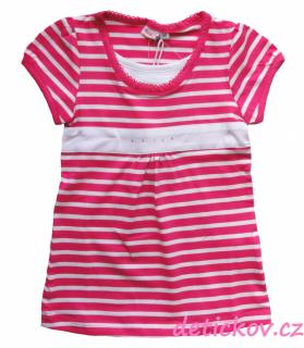 Topo dívčí tunika - tričko růžové proužkované
