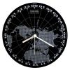 Designové nástěnné hodiny: Mapa kde je Slunce - Černé